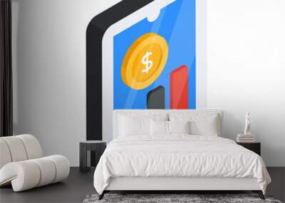 Modern design icon of mobile data analytics 

 Wall mural