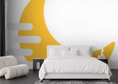 Moon with stars, icon of clear night in flat design Wall mural