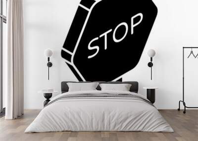 Perfect design icon of stop board Wall mural