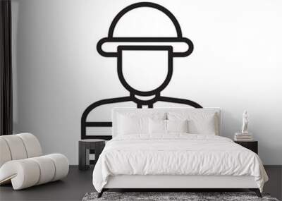 firefighter logo icon Wall mural