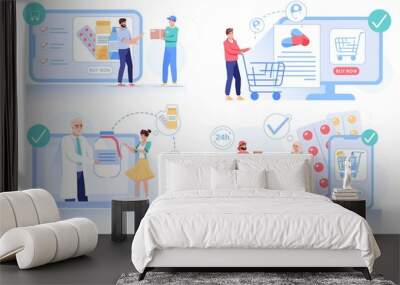 Online pharmacy medication fast delivery service Wall mural