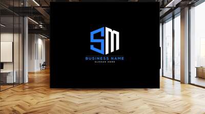 Letter SM Logo, creative sm logo icon vector for business Wall mural