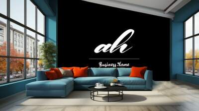 New AH Initial handwriting logo, Letter Ah beauty vector handwriting concept logo design Wall mural