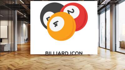 Billiard icon vector isolated on white background, Billiard sign Wall mural