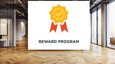 reward program icon. winner cup, earn points, medal concept symbol design, first place bowl, game tr Wall mural