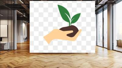 Sprout vector icon isolated on transparent background, Sprout logo design Wall mural