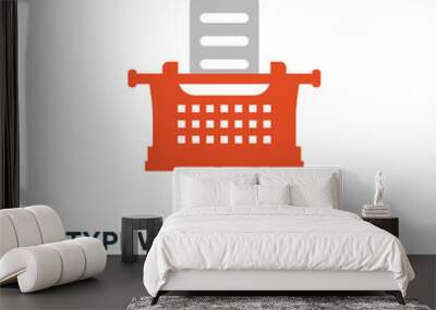 typewriter machine icon. type letter machine concept symbol desi Wall mural