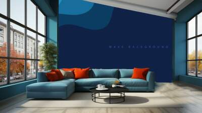 abstract blue banner with waves Wall mural