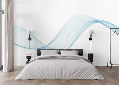 Abstract blue wave  background Wall mural