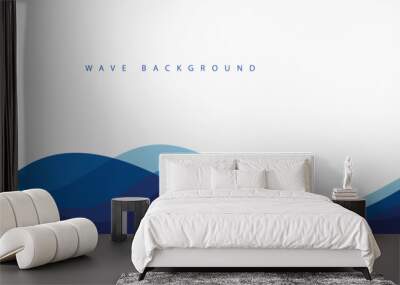 Abstract transparent blue wave presentation background Wall mural