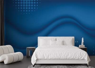 Abstract vector blue banner design template Wall mural