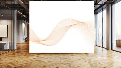 Abstract wave element for design. Digital frequency track equalizer. Stylized line art background. Vector illustration. Wave with lines created using blend tool. Curved wavy line, smooth stripe.
 Wall mural