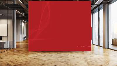 Vector abstract red background with dynamic red waves, lines and particles.
 Wall mural