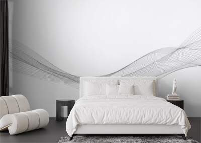 White gradient background with waves. EPS10 Wall mural