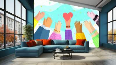 Concept of charity and donation. Give and share your love to people. Wall mural