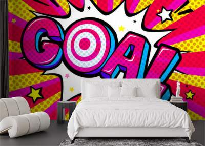 Concept of Goal in comic, pop art retro style. Wall mural