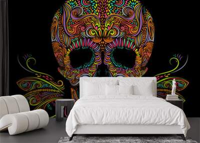 Decorative color skull Wall mural