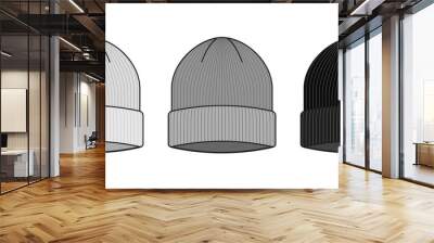 Beanie cap template Wall mural