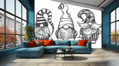 Black white gnomes Wall mural