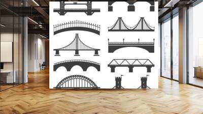 Bridge silhouette icons Wall mural