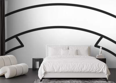 Ribbon banner. Empty template in black line style Wall mural