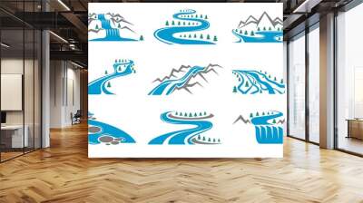 River shape icons Wall mural