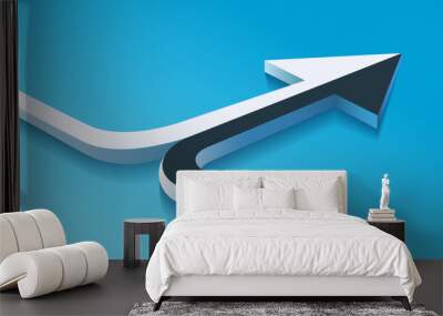 Two 3d arrows merging Wall mural