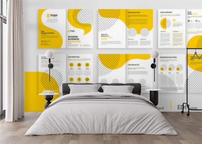 Minimal corporate company profile template design, modern business brochure template layout design Wall mural