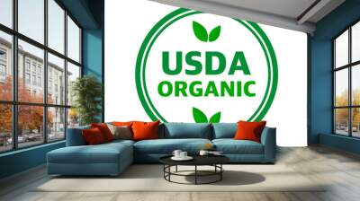 USDA organic shield sign, symbol no gmo vector icon Wall mural