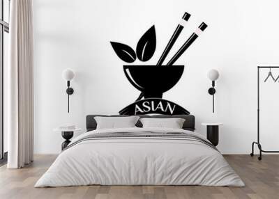 Asian food logo vector illustration Wall mural