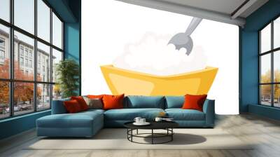 Rice plate vector illustration. Wall mural