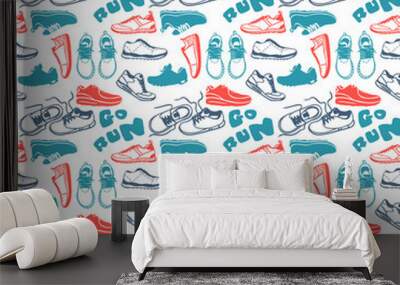 running seamless pattern vector. Wall mural