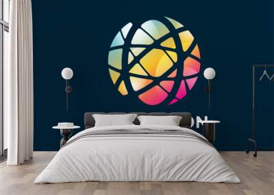 Vector abstract earth globe logo design Wall mural