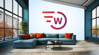 W letter vector logo monogram icon Wall mural