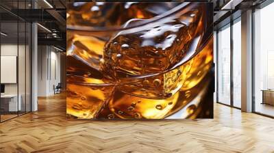 alcohol closeup whiskey drink background illustration beverage bourbon, liquid alcoholic, cocktail brandy alcohol closeup whiskey drink background Wall mural