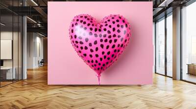 balloon pink cheetah hearts Wall mural