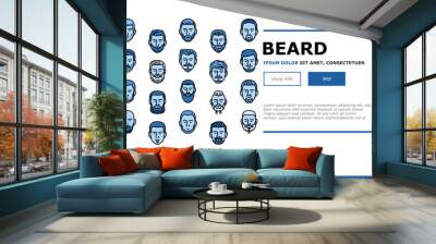 beard hair style face male landing header vector Wall mural