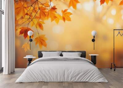 beautiful fall golden blur captivating illustration season yellow, beauty leaves, water spring beautiful fall golden blur captivating Wall mural