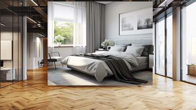 bedroom grey design Wall mural