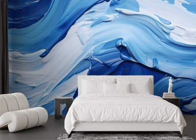 brushstrokes blue paint swirl Wall mural