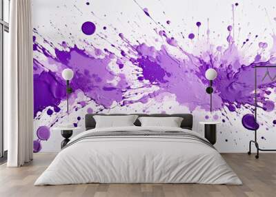 canvas purple paint splatter Wall mural