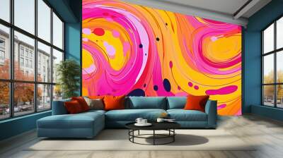 circle abstract round background illustration colorful vibrant, geometric artistic, minimal shape circle abstract round background Wall mural