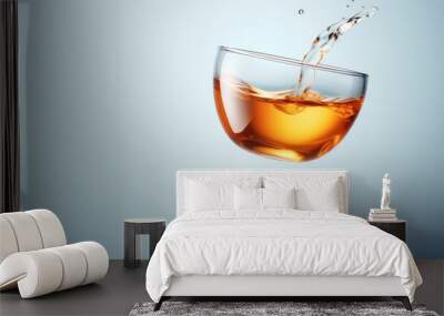 cold isolated tea drink floating illustration brown food, fresh summer, milk water cold isolated tea drink floating Wall mural