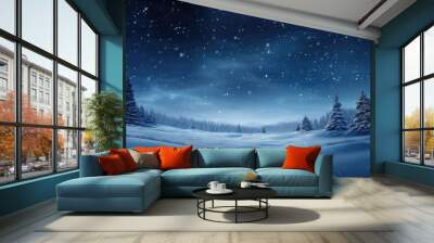 cold snow sky freeze snowy illustration hill blue, moon outdoor, dark full cold snow sky freeze snowy Wall mural