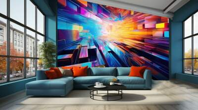 digital abstract internet background illustration technology connection, network communication, virtual cyber digital abstract internet background Wall mural