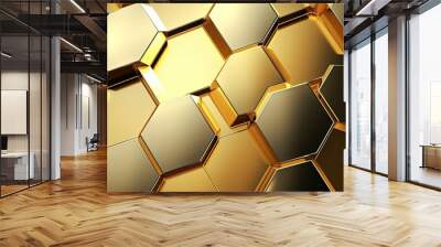 geometric element hexagon background Wall mural