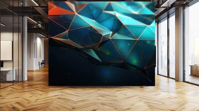 geometric shape digital background illustration texture modern, vibrant colorful, gradient futuristic geometric shape digital background Wall mural