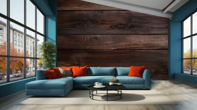 grains dark brown wood background Wall mural