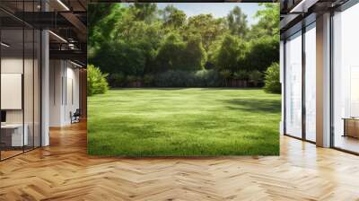 green garden grass lush picturesque illustration nature summer, rural park, background field green garden grass lush picturesque Wall mural