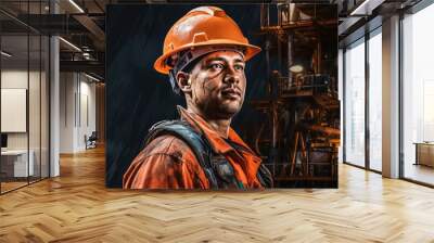 helmet oil and gas worker Wall mural